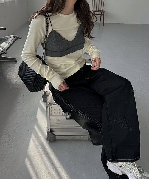 WILLFULLY（ウィルフリー）の「decoration stitch smooth bustier（その他トップス・レディース・ブラック/ホワイト/レモンイエロー/チャコール・FREE）」の22枚目の写真