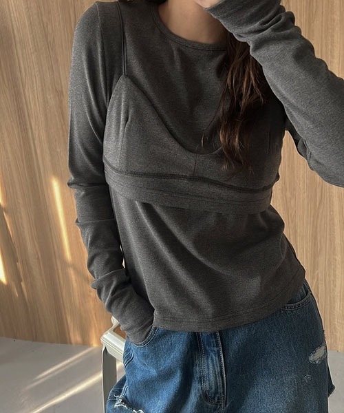 WILLFULLY（ウィルフリー）の「decoration stitch smooth bustier（その他トップス・レディース・ブラック/ホワイト/レモンイエロー/チャコール・FREE）」の13枚目の写真