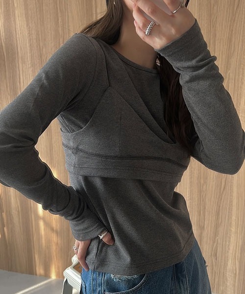 WILLFULLY（ウィルフリー）の「decoration stitch smooth bustier（その他トップス・レディース・ブラック/ホワイト/レモンイエロー/チャコール・FREE）」の15枚目の写真