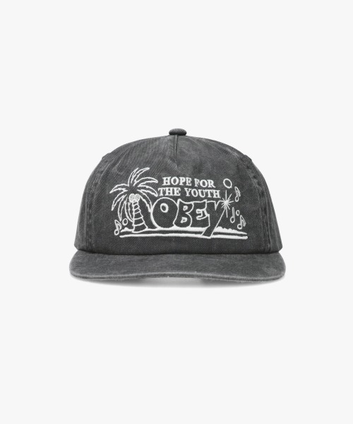 OBEY（オベイ）の「OBEY PIGMENT OBEY HOPE 5 PANEL / オベイ（キャップ・メンズ・ブラック/イエロー・O/S）」の4枚目の写真