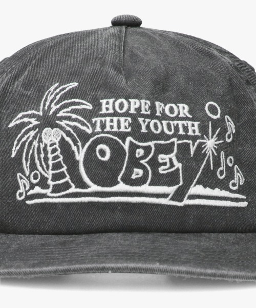 OBEY（オベイ）の「OBEY PIGMENT OBEY HOPE 5 PANEL / オベイ（キャップ・メンズ・ブラック/イエロー・O/S）」の9枚目の写真