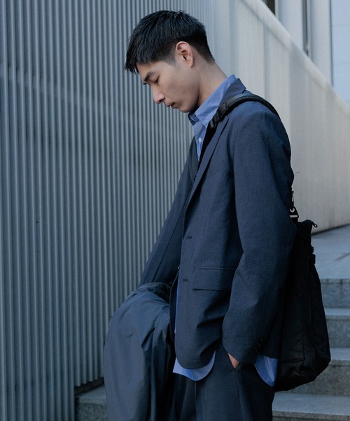 ADAM ET ROPE'(アダムエロペ)の「【RIRANCHA】サマーセットアップ / テーラードジャケット & スラックス / イージーケア / 接触冷感 / 吸水速乾(セットアップ・メンズ・ブラック系その他/ブルー系その他/ダークグリーン・S/M/L)」の8枚目の写真