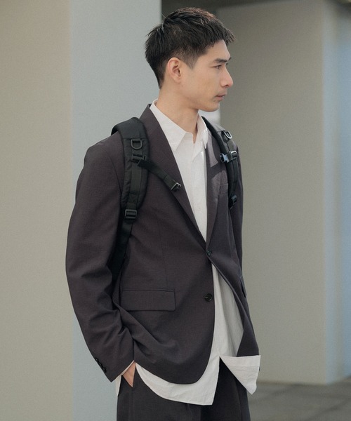 ADAM ET ROPE'(アダムエロペ)の「【RIRANCHA】サマーセットアップ / テーラードジャケット & スラックス / イージーケア / 接触冷感 / 吸水速乾(セットアップ・メンズ・ブラック系その他/ブルー系その他/ダークグリーン・S/M/L)」の15枚目の写真