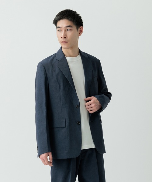 ADAM ET ROPE'(アダムエロペ)の「【RIRANCHA】サマーセットアップ / テーラードジャケット & スラックス / イージーケア / 接触冷感 / 吸水速乾(セットアップ・メンズ・ブラック系その他/ブルー系その他/ダークグリーン・S/M/L)」の19枚目の写真