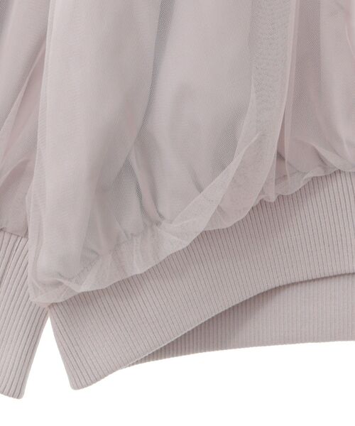 earth music&ecology(アースミュージックアンドエコロジー)の「チュールレイヤードMA-1(ブルゾン・レディース・アイボリー/ピンクベージュ/グレー/ブラック・FREE)」の6枚目の写真