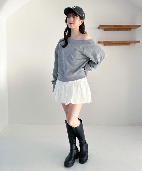 Heather（ヘザー）の「ワンショルプレート裏毛スウェット　323432（スウェット・レディース・グレー/オートミール/ブルー・FREE）」の13枚目の写真