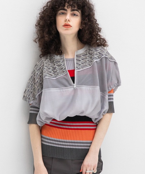 AULA AILA（アウラアイラ）の「マルチボーダーニット（ニット/セーター・レディース・ブラック/グレー/オフホワイト・0）」の8枚目の写真