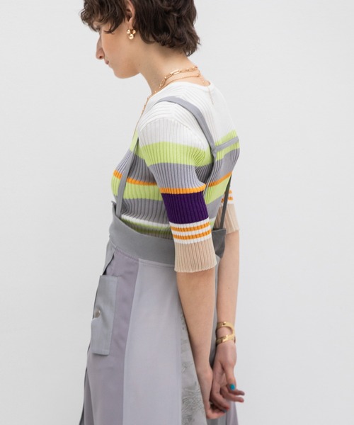 AULA AILA（アウラアイラ）の「マルチボーダーニット（ニット/セーター・レディース・ブラック/グレー/オフホワイト・0）」の21枚目の写真