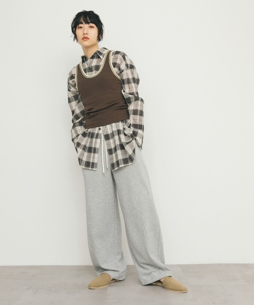 KBF(ケイビーエフ)の「シアーチェックBIGシャツ(シャツ/ブラウス・レディース・ブラック系その他/ブルー系その他/ピンク系その他・ONE)」の21枚目の写真