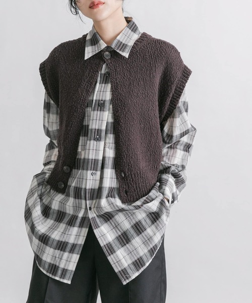 KBF / ケービーエフ シアーチェックBIGシャツ KBF｜シアーチェックBIGシャツ | Rakuten Fashion(楽天