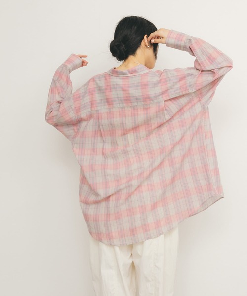 セール】シアーチェックBIGシャツ（シャツ/ブラウス）｜KBF