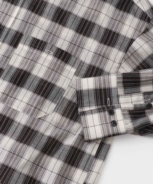 KBF(ケイビーエフ)の「シアーチェックBIGシャツ(シャツ/ブラウス・レディース・ブラック系その他/ブルー系その他/ピンク系その他・ONE)」の15枚目の写真