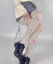 即購可　[nodress]ホワイト　リボン　タイツ　ストッキング 楽天市場】【2足セット】 レース タイツ 白 ロリィタ リボン タイツ
