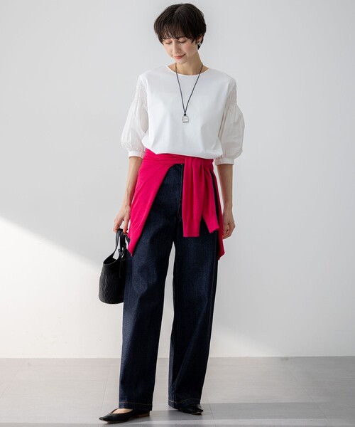 23区（ニジュウサンク）の「【Oggi6月号掲載】ピュアリネンハイゲージ カーディガン（カーディガン/ボレロ・レディース・ベージュ系/ローズ系/ブラック系・38/40）」の10枚目の写真