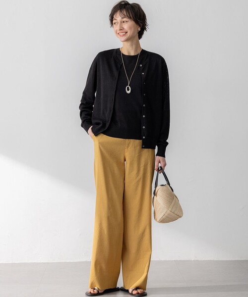 23区（ニジュウサンク）の「【Oggi6月号掲載】ピュアリネンハイゲージ カーディガン（カーディガン/ボレロ・レディース・ベージュ系/ローズ系/ブラック系・38/40）」の11枚目の写真