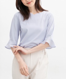 Honeys | 【ＵＶカット・吸水速乾】６分袖パール付トップス(Tシャツ/カットソー)