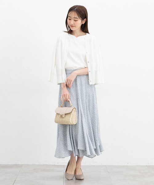 Honeys(ハニーズ)の「【UVカット・吸水速乾】6分袖パール付トップス(Tシャツ/カットソー・レディース・アイボリー/サックスブルー/ブラック/グリーン系その他・3L/L/LL/M/S)」の6枚目の写真
