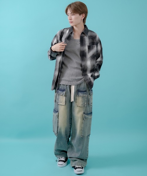 SIDEWAY STANCE(サイドウェイスタンス)の「【SIDEWAY STANCE】ワッフル タンクトップ(タンクトップ・メンズ・ホワイト/ブラック/杢グレー・SMALL/MEDIUM/LARGE/X-LARGE)」の13枚目の写真