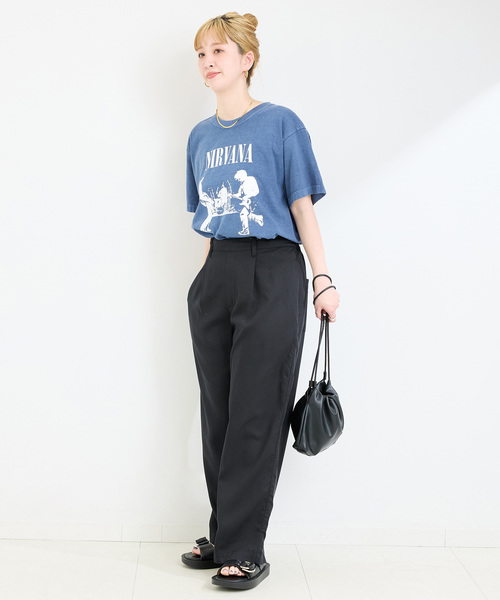 B.C STOCK（ベーセーストック）の「《追加2》手洗い可 / セルロースワイドパンツ（スラックス・レディース・ブラック/ベージュ系その他/カーキ/ブルー系その他・FREE）」の20枚目の写真