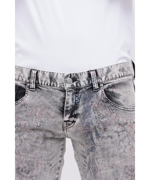 TORNADO MART（トルネードマート）の「ｱﾆﾏﾙｲﾝｸｼﾞｪｯﾄﾍﾞﾙﾎﾞﾄﾑ（デニムパンツ・メンズ・ブラック/グレー・S/LL/L/M）」の7枚目の写真