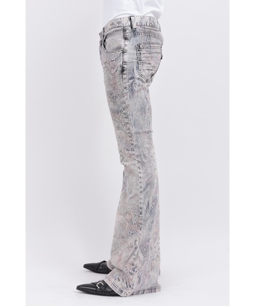 TORNADO MART（トルネードマート）の「ｱﾆﾏﾙｲﾝｸｼﾞｪｯﾄﾍﾞﾙﾎﾞﾄﾑ（デニムパンツ・メンズ・ブラック/グレー・S/LL/L/M）」の5枚目の写真