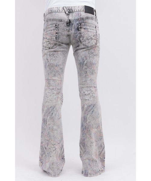 TORNADO MART（トルネードマート）の「ｱﾆﾏﾙｲﾝｸｼﾞｪｯﾄﾍﾞﾙﾎﾞﾄﾑ（デニムパンツ・メンズ・ブラック/グレー・S/LL/L/M）」の6枚目の写真