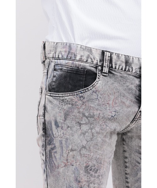 TORNADO MART（トルネードマート）の「ｱﾆﾏﾙｲﾝｸｼﾞｪｯﾄﾍﾞﾙﾎﾞﾄﾑ（デニムパンツ・メンズ・ブラック/グレー・S/LL/L/M）」の9枚目の写真