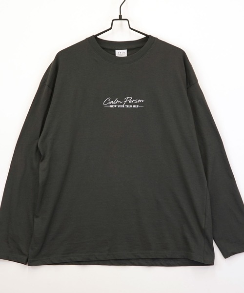 Burner(バーナー)の「【GROOVY STORE】ワイドシルエット刺繍ロングスリーブTシャツ(Tシャツ/カットソー・メンズ・ブラック系その他2/ホワイト系その他2/ブラック系その他3/ダークグリーン/ブルー/ホワイト/ホワイト系その他3/ライトブラック/ブラウン/スミクロ/モカ・M/L/LL)」の5枚目の写真