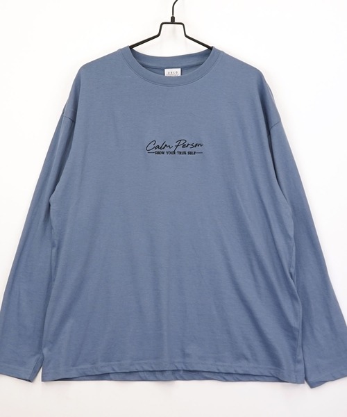 Burner(バーナー)の「【GROOVY STORE】ワイドシルエット刺繍ロングスリーブTシャツ(Tシャツ/カットソー・メンズ・ブラック系その他2/ホワイト系その他2/ブラック系その他3/ダークグリーン/ブルー/ホワイト/ホワイト系その他3/ライトブラック/ブラウン/スミクロ/モカ・M/L/LL)」の1枚目の写真