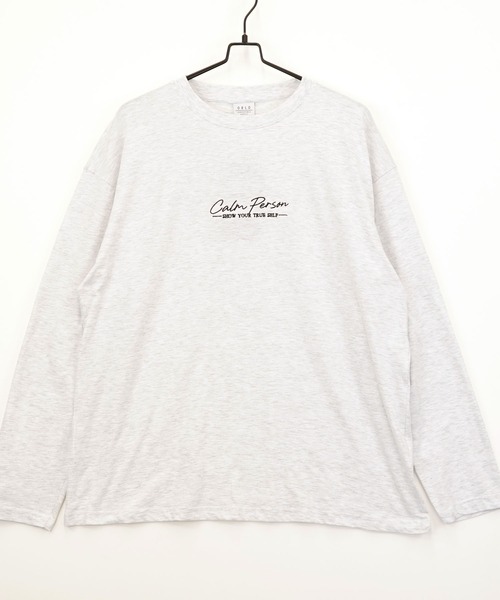 Burner(バーナー)の「【GROOVY STORE】ワイドシルエット刺繍ロングスリーブTシャツ(Tシャツ/カットソー・メンズ・ブラック系その他2/ホワイト系その他2/ブラック系その他3/ダークグリーン/ブルー/ホワイト/ホワイト系その他3/ライトブラック/ブラウン/スミクロ/モカ・M/L/LL)」の4枚目の写真