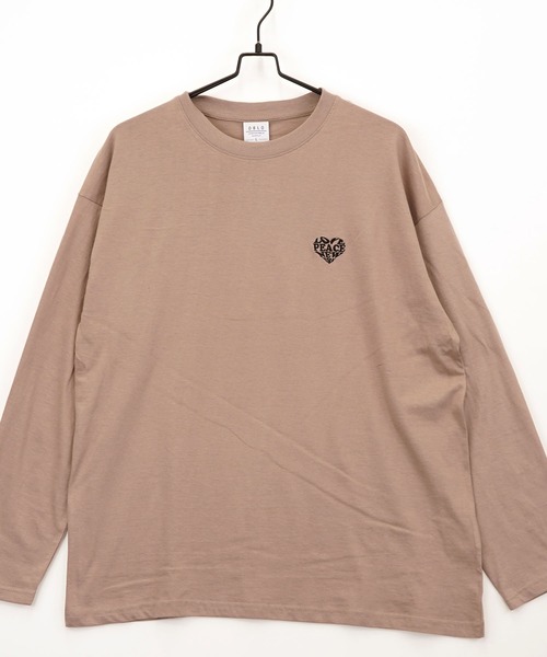 Burner(バーナー)の「【GROOVY STORE】ワイドシルエット刺繍ロングスリーブTシャツ(Tシャツ/カットソー・メンズ・ブラック系その他2/ホワイト系その他2/ブラック系その他3/ダークグリーン/ブルー/ホワイト/ホワイト系その他3/ライトブラック/ブラウン/スミクロ/モカ・M/L/LL)」の10枚目の写真