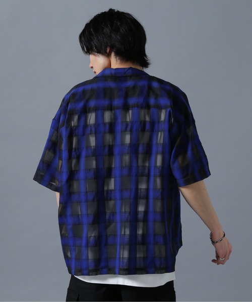 ブラウス シャツ DankeSchon/ダンケシェーン/SHEER SHAGGY JQ S/S SHIRTS レディース メンズ DankeSchon/ダンケシェーン/SHEER SHAGGY JQ S/S SHIRTS（シャツ