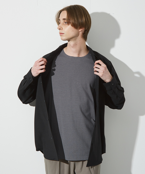 ABAHOUSE(アバハウス)の「【セットアップ対応】Vネック スキッパー シャツ / イージーケア / ストレッチ(シャツ/ブラウス・メンズ・ベージュ/ネイビー/ブラック・44/46/48)」の19枚目の写真
