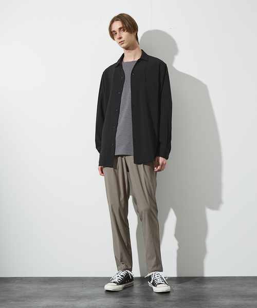 ABAHOUSE(アバハウス)の「【セットアップ対応】Vネック スキッパー シャツ / イージーケア / ストレッチ(シャツ/ブラウス・メンズ・ベージュ/ネイビー/ブラック・44/46/48)」の20枚目の写真