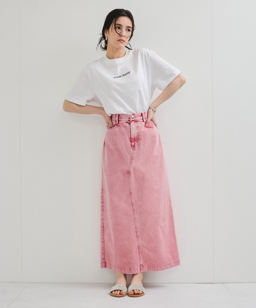 GUESS JEANS（ゲスジーンズ）の「【GUESS】BOXY EMBRO LOGO TEE（Tシャツ/カットソー・レディース・ブラック/パープル系その他5/ミント/ホワイト/イエロー系その他2・FREE）」の6枚目の写真
