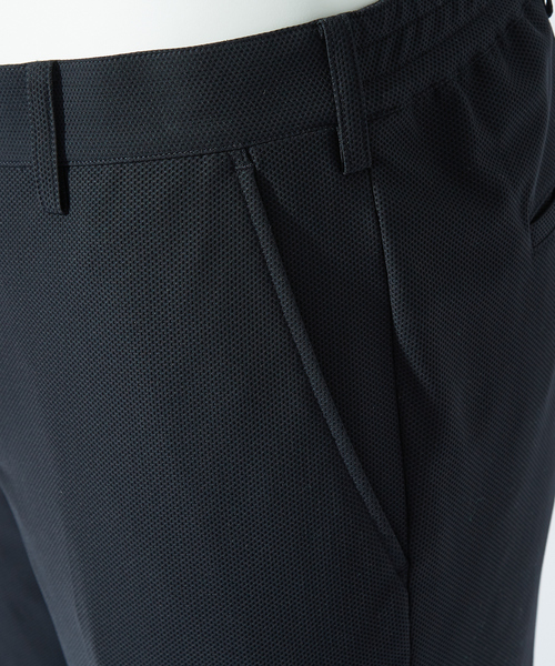 DESIGNWORKS（デザインワークス）の「【セットアップ対応】フェザートリコット メッシュ パンツ / ウォッシャブル / ストレッチ（スラックス・メンズ・ストライプ/ライトグレー/ダークネイビー・44/46/48/50/52）」の5枚目の写真