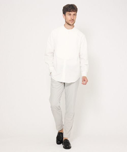DESIGNWORKS（デザインワークス）の「【セットアップ対応】フェザートリコット メッシュ パンツ / ウォッシャブル / ストレッチ（スラックス・メンズ・ストライプ/ライトグレー/ダークネイビー・44/46/48/50/52）」の13枚目の写真