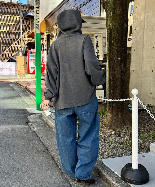 RePRODUCTION LABEL(リプロダクションレーベル)の「【RePRODUCTION LABEL / リプロダクションレーベル】サーマルスキッパーフーディー(Tシャツ/カットソー・レディース・チャコールグレー/ブルー・FREE)」の15枚目の写真