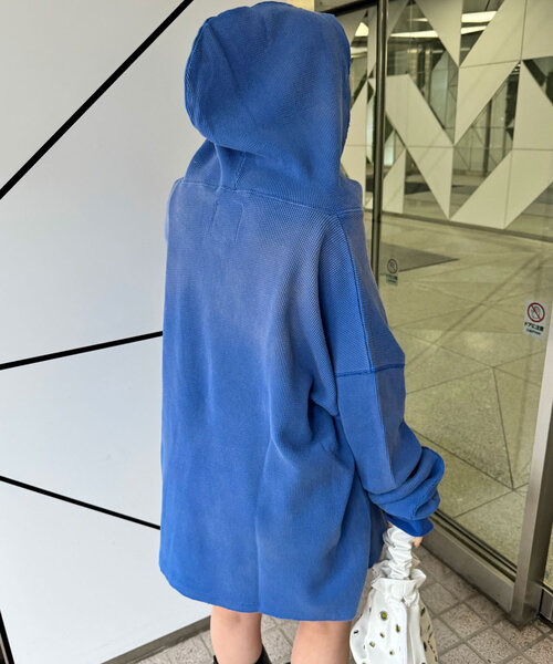RePRODUCTION LABEL(リプロダクションレーベル)の「【RePRODUCTION LABEL / リプロダクションレーベル】サーマルスキッパーフーディー(Tシャツ/カットソー・レディース・チャコールグレー/ブルー・FREE)」の21枚目の写真