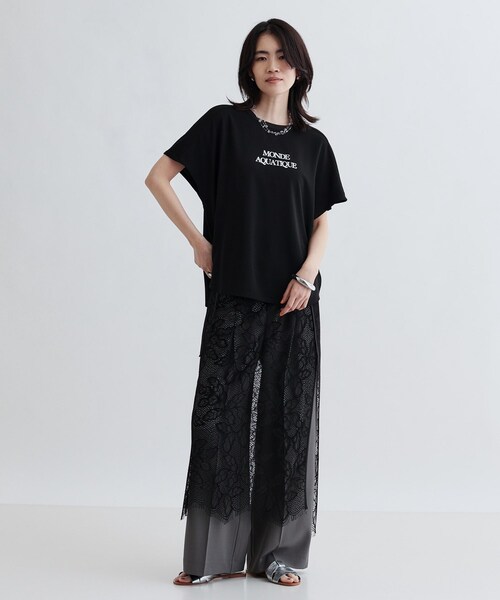 GALLEST（ギャレスト）の「レースチュールオーバースカート（スカート・レディース・ブラック/ホワイト・38）」の7枚目の写真