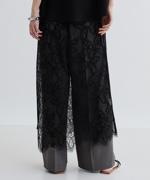 GALLEST（ギャレスト）の「レースチュールオーバースカート（スカート・レディース・ブラック/ホワイト・38）」の4枚目の写真