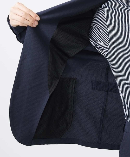 MK MICHEL KLEIN HOMME （エムケーミッシェルクランオム）の「【洗える / セットアップ対応】エコサッカーコンバーティブルジャケット（テーラードジャケット・メンズ・ネイビー/アイボリー/ブラック・46/48/51/44）」の22枚目の写真