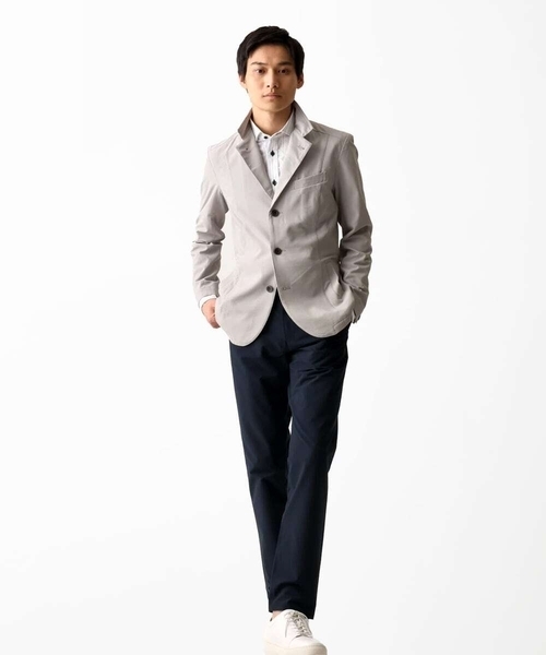 MK MICHEL KLEIN HOMME （エムケーミッシェルクランオム）の「【洗える / セットアップ対応】エコサッカーコンバーティブルジャケット（テーラードジャケット・メンズ・ネイビー/アイボリー/ブラック・46/48/51/44）」の18枚目の写真