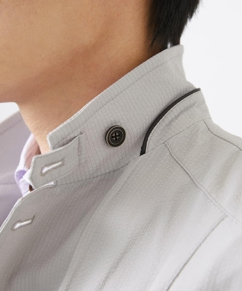 MK MICHEL KLEIN HOMME （エムケーミッシェルクランオム）の「【洗える / セットアップ対応】エコサッカーコンバーティブルジャケット（テーラードジャケット・メンズ・ネイビー/アイボリー/ブラック・46/48/51/44）」の17枚目の写真