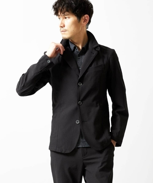 MK MICHEL KLEIN HOMME （エムケーミッシェルクランオム）の「【洗える / セットアップ対応】エコサッカーコンバーティブルジャケット（テーラードジャケット・メンズ・ネイビー/アイボリー/ブラック・46/48/51/44）」の15枚目の写真