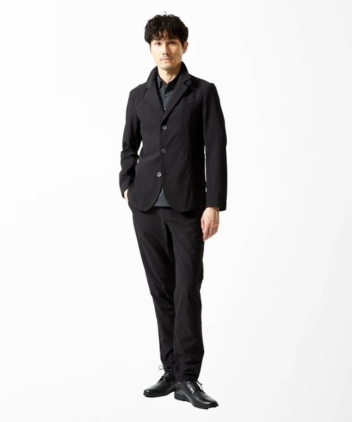 MK MICHEL KLEIN HOMME （エムケーミッシェルクランオム）の「【洗える / セットアップ対応】エコサッカーコンバーティブルジャケット（テーラードジャケット・メンズ・ネイビー/アイボリー/ブラック・46/48/51/44）」の14枚目の写真