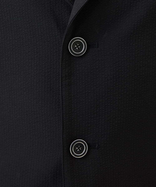 MK MICHEL KLEIN HOMME （エムケーミッシェルクランオム）の「【洗える / セットアップ対応】エコサッカーコンバーティブルジャケット（テーラードジャケット・メンズ・ネイビー/アイボリー/ブラック・46/48/51/44）」の7枚目の写真