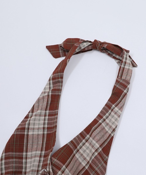 laguagemチェック柄ホルターネックワンピース LAGUA GEM（ラグアジェム）の「HALTER NECK チェックワンピース