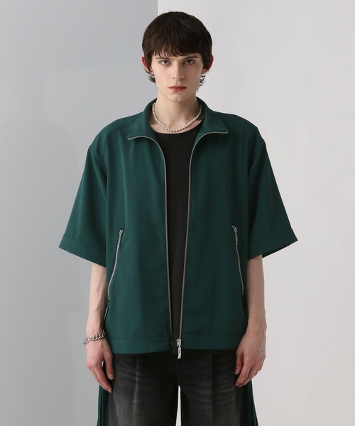 HARE（ハレ）の「スタンドZIPシャツブルゾン(HARE)（ブルゾン・メンズ・ブラック/パープル/グレー/グリーン/ブルー・FREE）」の4枚目の写真