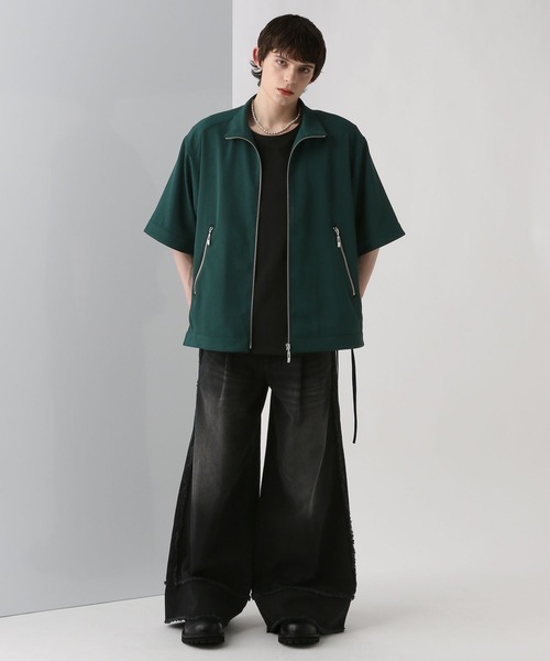 HARE（ハレ）の「スタンドZIPシャツブルゾン(HARE)（ブルゾン・メンズ・ブラック/パープル/グレー/グリーン/ブルー・FREE）」の6枚目の写真